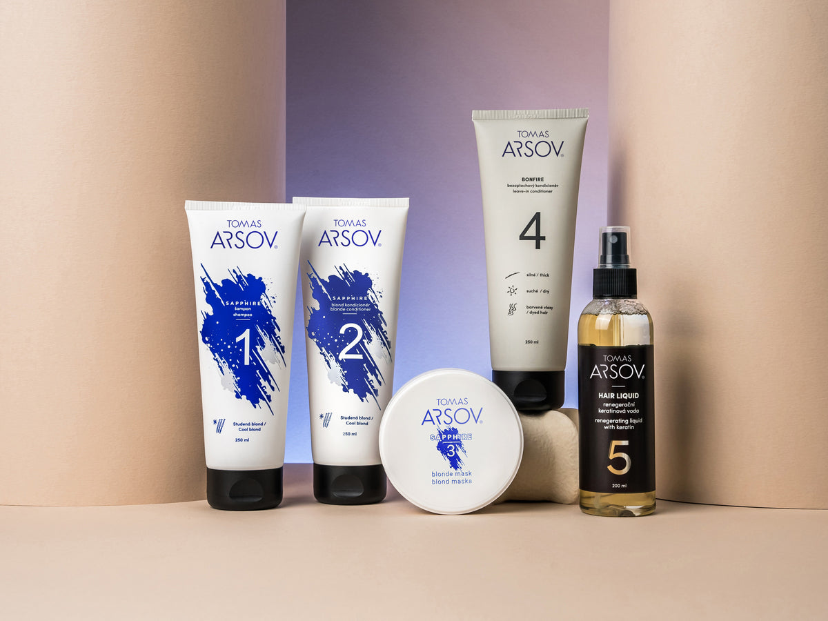 Complete care set for cool tones, for blonde and grey hair