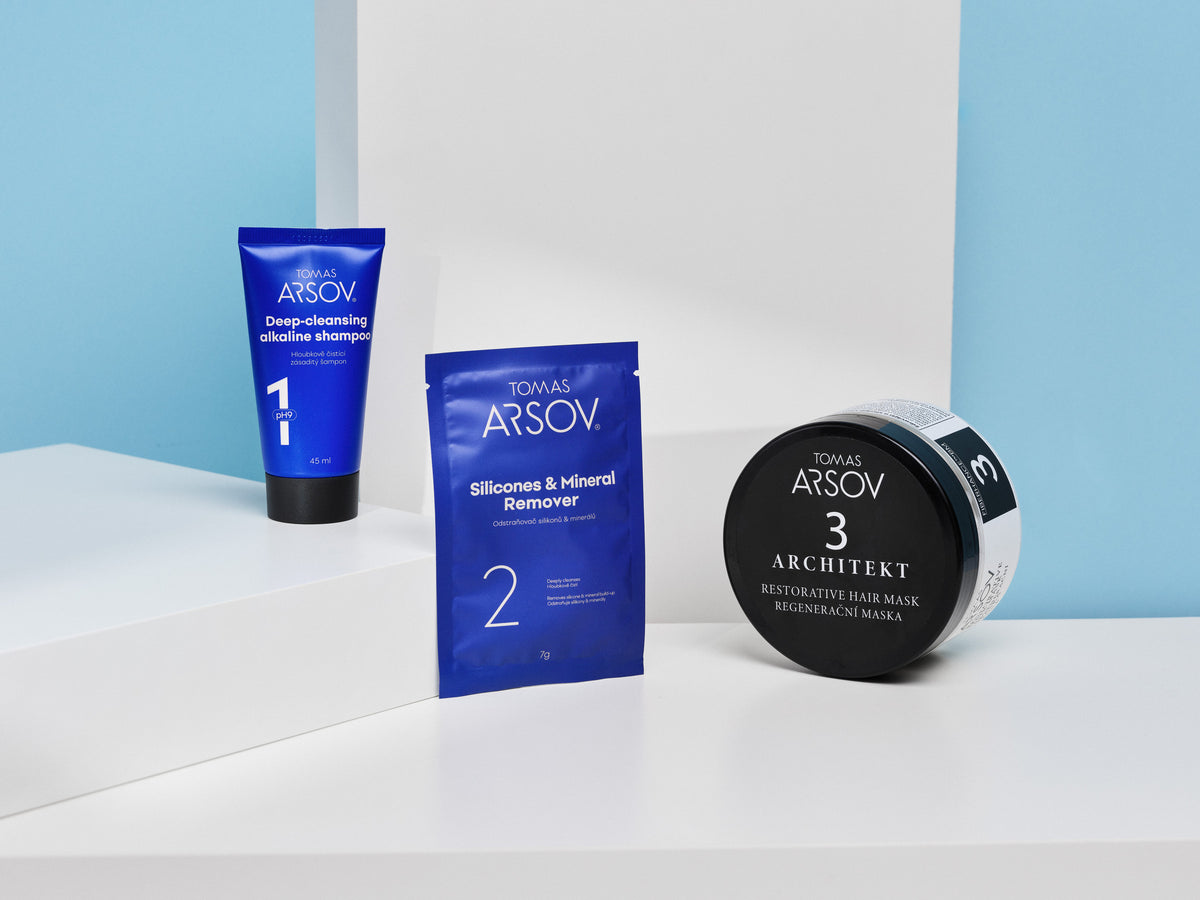 Complete care set for deep cleansing of hair